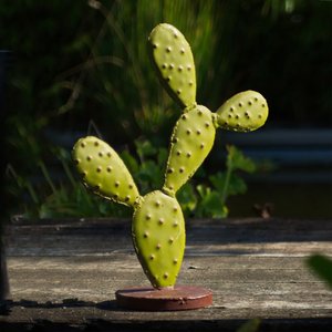 Kleiner immergrüner Kaktus aus Metall - besondere Gartenfigur - Fayola XS