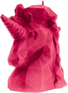 Pferdekopf Figur im modernen Design - Einhorn Kerze vegan - Simera / Pink dunkel