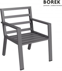 Robuster Gartenstuhl aus Aluminium in grau - Viking Stuhl / Grau / ohne Auflagen