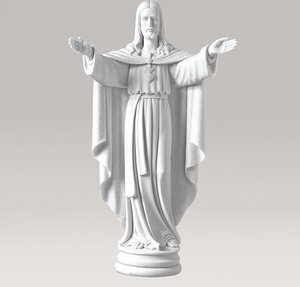 Marmorguss - Gartenskulptur Gottessohn segnend - Christus Benedicta / 82x48x30cm (HxBxT)