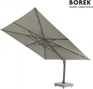 XXL Alu Ampelschirm von Borek - 400x400cm - Porto Sonnenschirm / Dach  Anthrazit / mit Schirmständer - Casalist