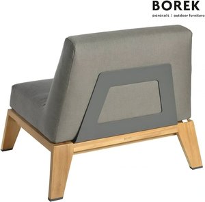 Moderner Teak Loungestuhl mit Rollen - Stuhl Hybrid / Anthrazit / mit Schutzhülle