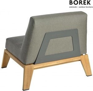 Moderner Teak Loungestuhl mit Rollen - Stuhl Hybrid / Anthrazit / ohne Schutzhülle
