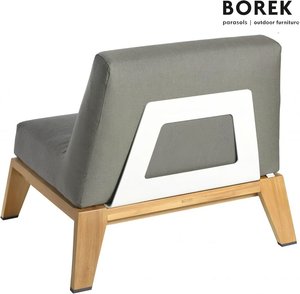 Moderner Teak Loungestuhl mit Rollen - Stuhl Hybrid / Weiß / ohne Schutzhülle