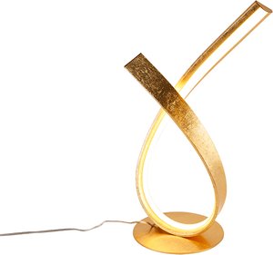 Design Tischleuchte gold 38,5 cm inkl. LED und Dimmer - Belinda