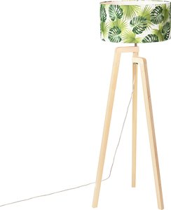 Stehlampe Stativholz mit Schattenblatt - Puros
