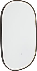 Badspiegel schwarz inkl. LED mit Touchdimmer oval - Miral