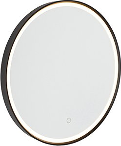 Badspiegel schwarz 50 cm inkl. LED mit Touchdimmer - Miral