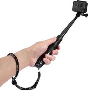 Garpex® Universal Selfie Stick XL - Ausziehbar bis zu 95cm - Geeignet für verschiedene Action-Kameras - Universal - Wasserdicht - Schwarz