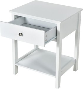 Coast Nachttisch 2-stufiges Nacht-Sideboard moderner Nachttisch mit Schublade weiß