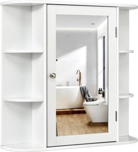 Coast Wandschrank - Badspiegelschrank mit Spiegeltür und Einlegeböden - weiß - 65 x 17 x 63 cm