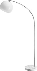 Retro-Design Bogenlampe - Stehleuchte - Silber - Opalweiß