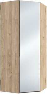 Eckkleiderschrank Mailand C Hickory-Oak-NB mit Spiegeltür