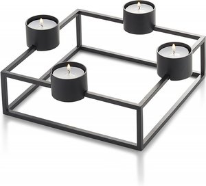 Philippi - Cubo Teelichthalter für 4 Teelichter, 20 x 20 cm, schwarz