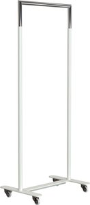 FROST - Bukto Kleiderständer mit Rollen 60 cm, Edelstahl poliert / weiß