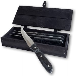 Gense - Old Farmer Steak Messer XL, schwarz / Stahl (4er-Set)