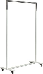 FROST - Bukto Kleiderständer mit Rollen 100 cm, Edelstahl poliert / weiß