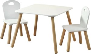 Kesper Kindertisch mit 2 Stühlen weiß, Holz