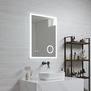 [pro.tec] LED-Badspiegel Scafa 50x70 cm Weiß