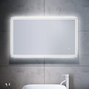 SONNI Badspiegel LED mit Beleuchtung Touch Wandspiegel Badezimmerspiegel 100x60cm Bad