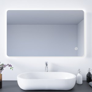 SONNI Badezimmer LED Spiegel Badspiegel mit Beleuchtung Touchschalter 100x60cm GTBM0816