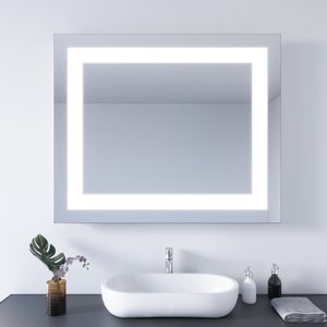 SONNI Badezimmer LED Spiegel Badspiegel mit Beleuchtung Wandschalter 60x50cm GTBM1465B