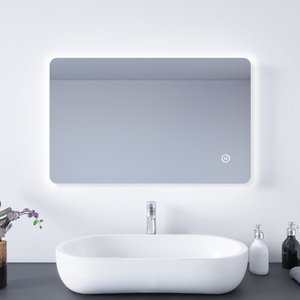 SONNI Badezimmer LED Spiegel Badspiegel Anti-Beschlag mit Beleuchtung Touchschalter 80x50cm GTBM0885