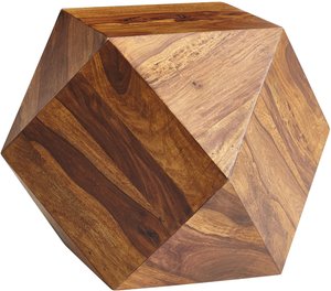 FineBuy Couchtisch 57 x 42,5 x 57 cm Sheesham Massivholz Sofatisch Modern, Wohnzimmertisch in Diamantform, Holztisch Massiv Wohnzimmer, Echtholz Tisch