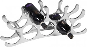 Design Aluminium Weinregal 9 Flaschen in Silber 55x20x12 cm