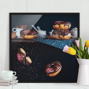 Küchenbild mit Rahmen Donuts vom Küchenregal