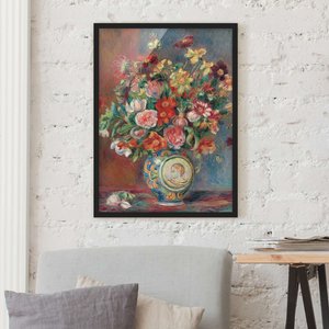 Bild mit Rahmen Kunstdruck - Hochformat Auguste Renoir - Blumenvase
