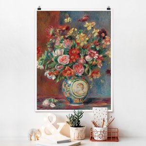 Poster Kunstdruck - Hochformat Auguste Renoir - Blumenvase
