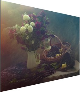 Alu-Dibond Bild Küche - Querformat 3:2 Stillleben mit Blumenvase