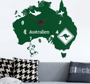Wandtattoo-Uhr Australien