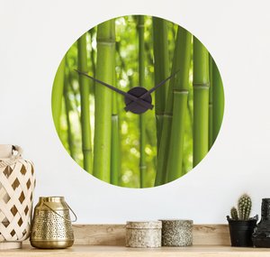 Wandtattoo-Uhr Bambus
