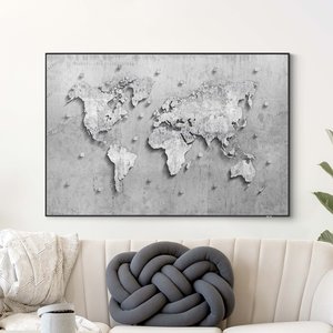 Wechselbild Beton Weltkarte