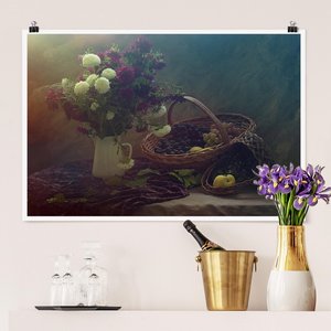 Poster - Querformat Stillleben mit Blumenvase