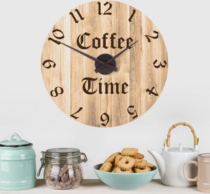 Wandtattoo-Uhr Küche Coffee Time Uhr