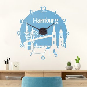 Wandtattoo-Uhr Hamburg Uhr