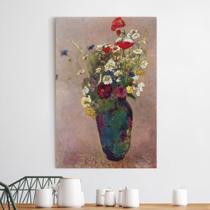 Leinwandbild Kunstdruck Odilon Redon - Blumenvase mit Mohn