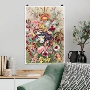 Poster Nymphe mit Orchideen