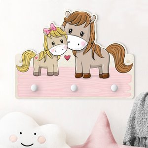Kindergarderobe Holz Pferd Pony