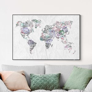 Wechselbild Reisepass Stempel Weltkarte
