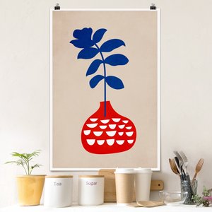 Poster Rote Blumenvase