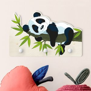 Kindergarderobe Holz Schlafender Panda