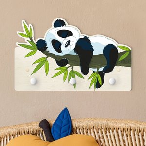 Kindergarderobe Holz Schlafender Panda