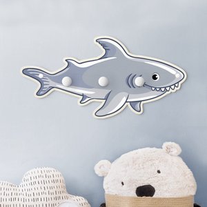 Kindergarderobe Holz Unterwasserwelt - Hai