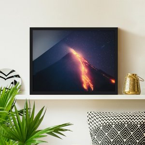 Bild mit Rahmen Vulkanausbruch