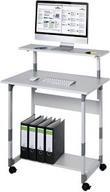 DURABLE PC-Tisch höhenverstellbar mit Rollen grau 80,0 x 56,4 x 63,4-91,6 cm