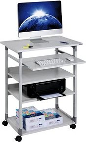 DURABLE PC-Tisch höhenverstellbar mit Rollen grau 75,0 x 53,4 x 95,0 - 115,0 cm